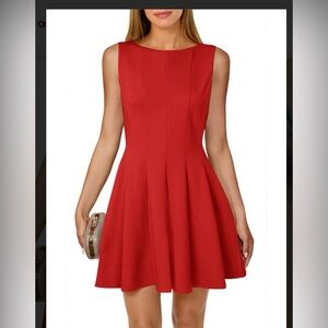 Classic Sleeveless Red Skater Dress ptp19’’ L35’